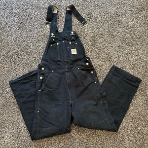 Carhartt Black Double Knee Overalls - Size 32x30